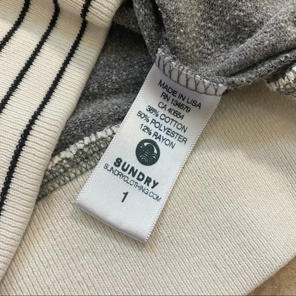 Sundry Stripe Grey Pullover Sweatshirt 1 Small - Picture 5 of 8